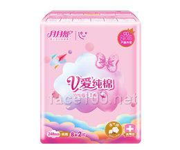 月月舒V愛純棉240日用8+2片裝衛生巾